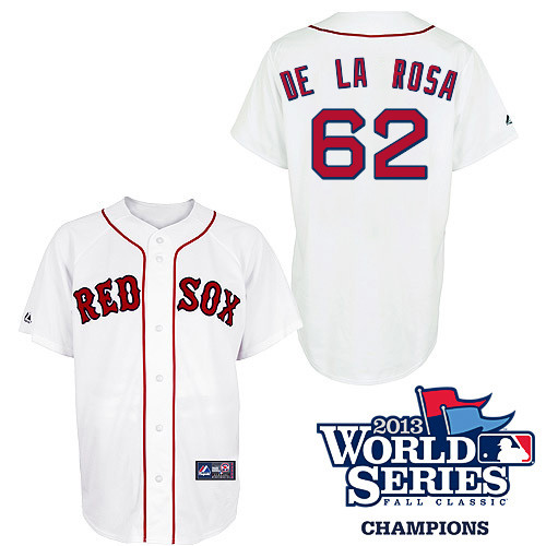 Rubby De La Rosa #62 MLB Jersey-Boston Red Sox Men's Authentic 2013 World Series Champions Home White Baseball Jersey